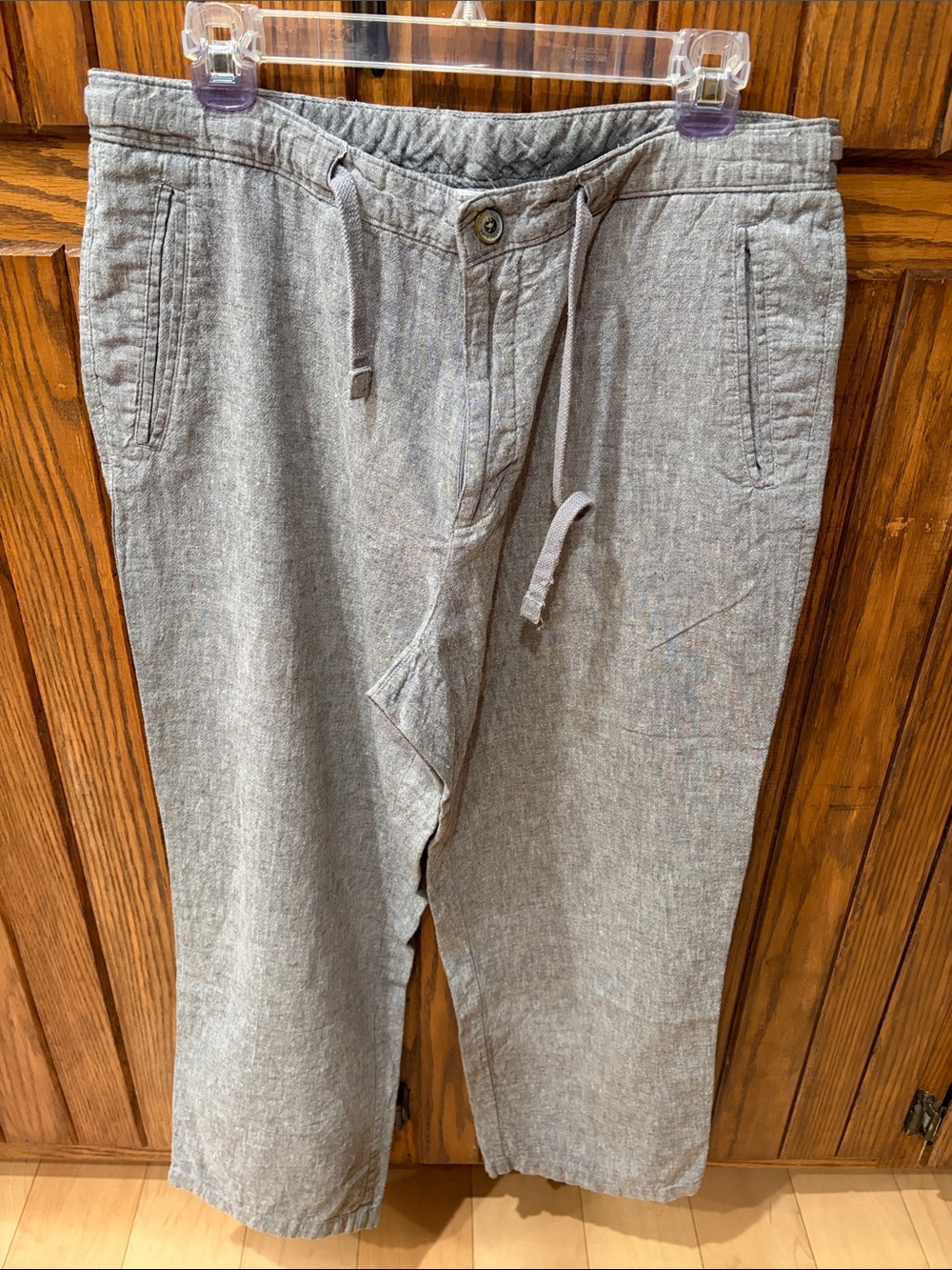 Tasso Elba Light Gray Drawstring Jogger Pants size waist 34 inseam 30